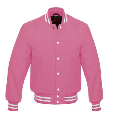 Varsity Classic jacket Light Pink-White trims